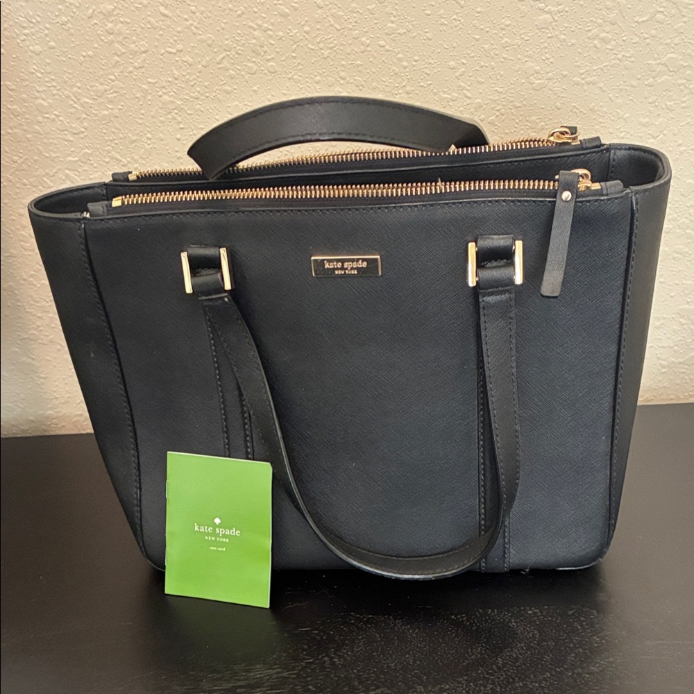 Kate Spade Newbury Lane Black Saffiano Leather Tote